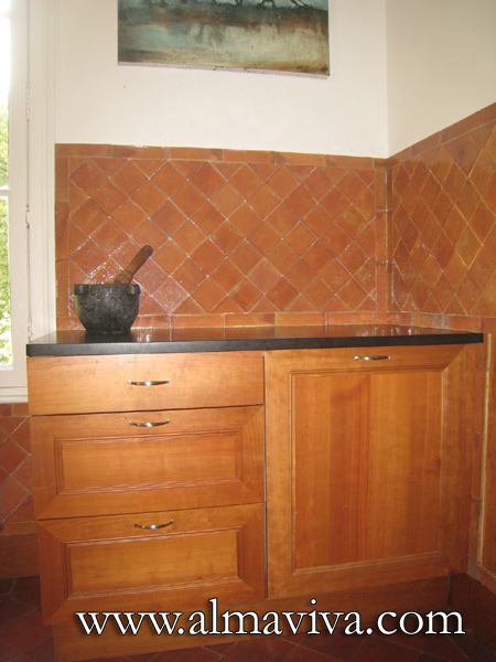 Ref. CD42 - Terracotta handmade tiles for kitchen