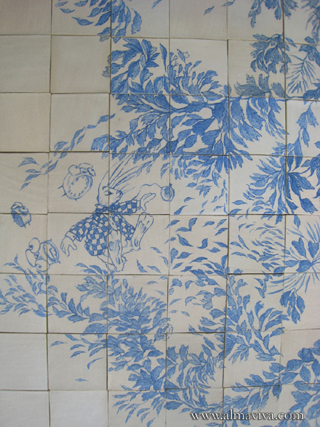Ref. CD21 - Floor handmade tiles inspired from Alice in Wonderland