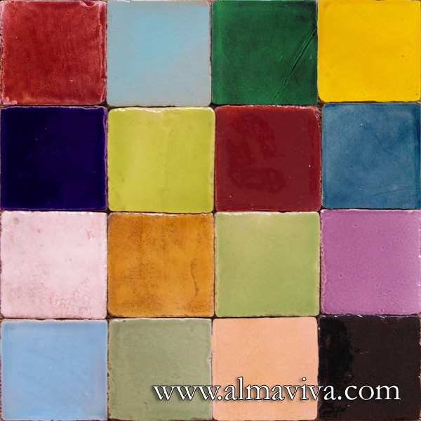Ref. CD09 - Shiny glazes. Tiles 10x10, or 13x13 or 15x15 cm (about 4''x4'', 5''x5'' or 6''x6'')