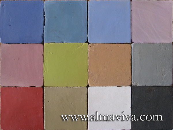 Ref. CD18 - Matt glazes. Tiles 10x10, or 13x13 or 15x15 cm (about 4''x4'', 5''x5'' or 6''x6'')