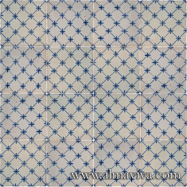 Ref. CD45 - Blue square pattern. Tiles 10x10, 13x13 or 15x15 cm (about 4''x4'', 5''x5'' or 6''x6'')