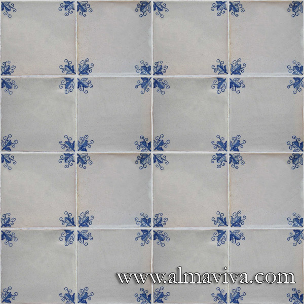 Ref. CD01 - Tiles with corner ''vine leaf'', 15x15 cm (about 6''x6'')