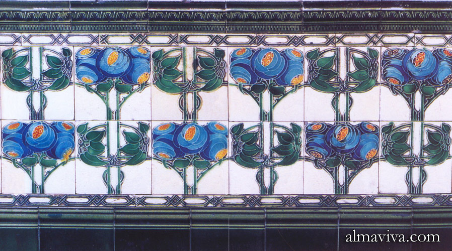 Réf. AN63 - Composition d'azulejos Art nouveau