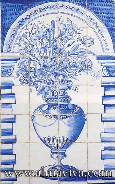 Réf. D20 - Bouquet bleu. Dim. 60x95 cm