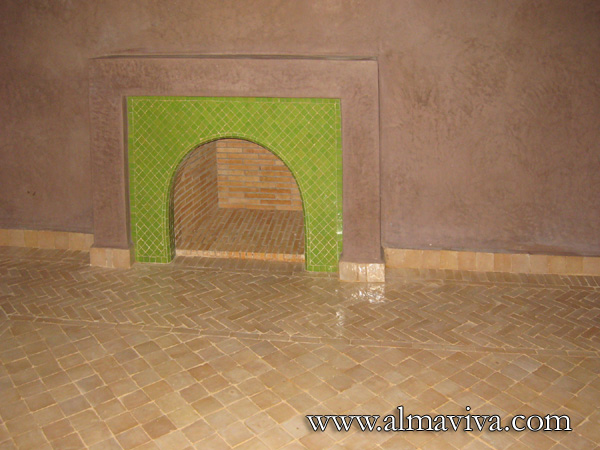 Fireplace, plain green