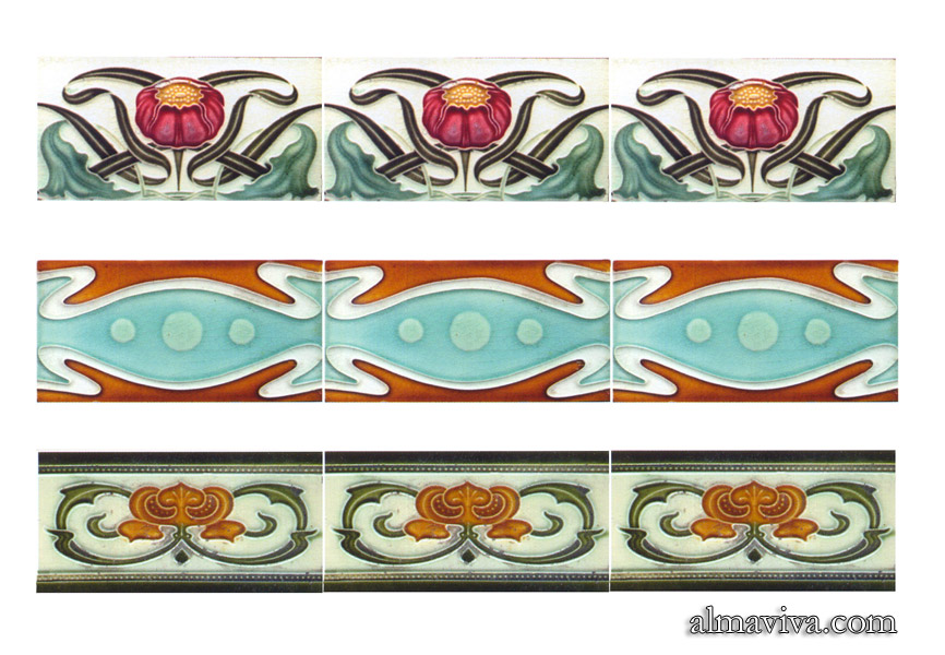 Réf. AN67 - 3 exemples de frises Art nouveau